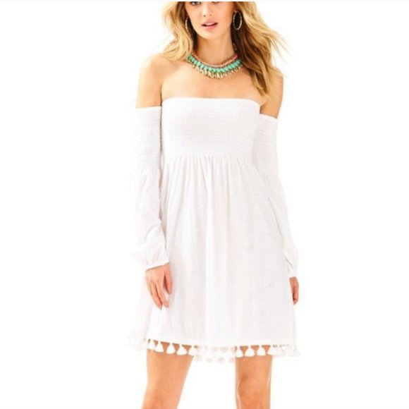 Lilly Pulitzer Dresses & Skirts - Lilly Pulitzer All White Off Shoulder Dress